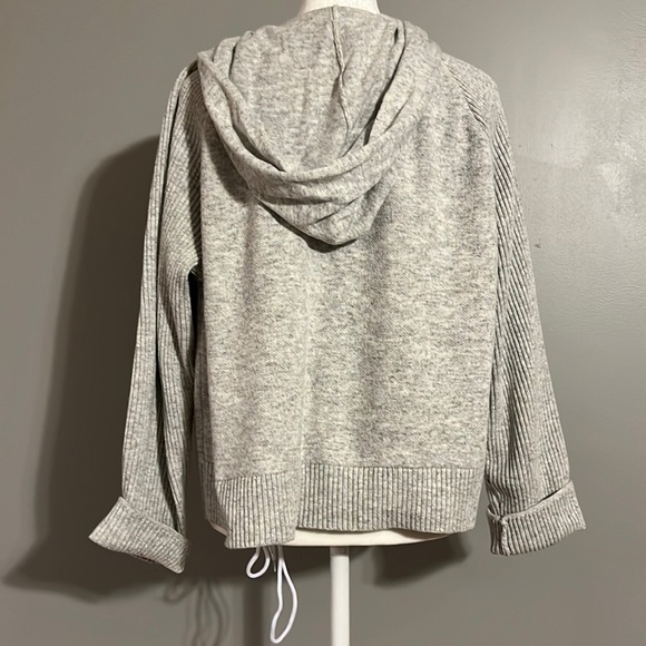 Rag Poets Gray Hooded Long Sleeve Sweater, Size Medium - Picture 5 of 7